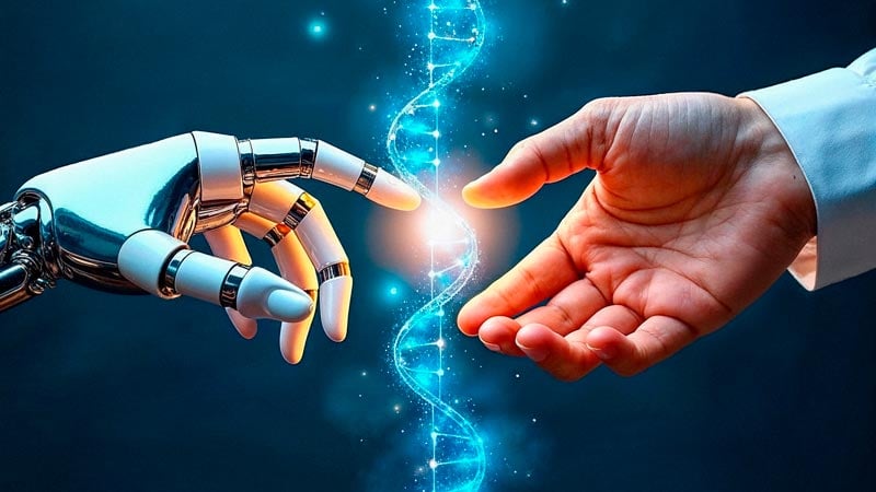 intersection-humanity-artificial-intelligence-dna-connection