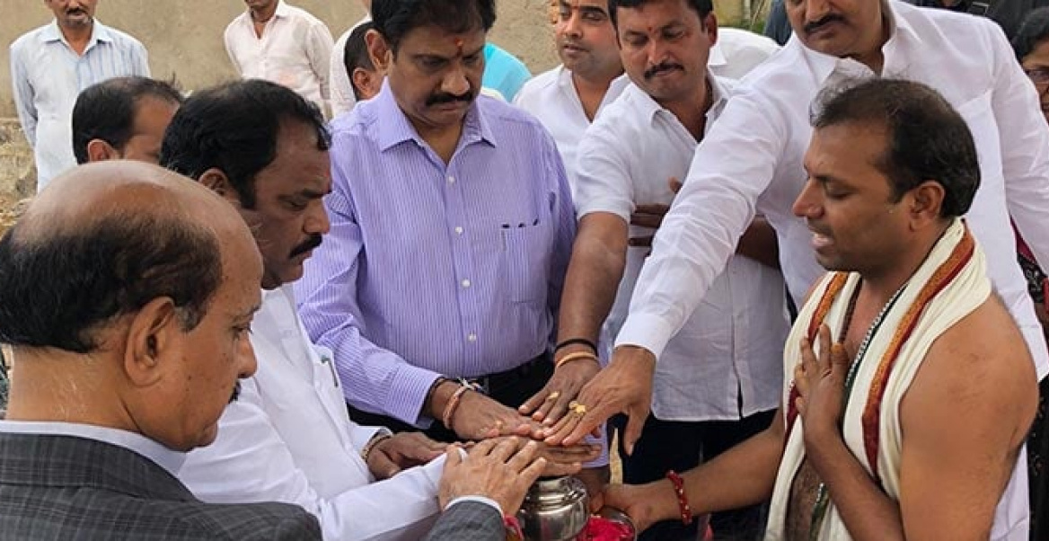 Foundation of of the Urban Micro Skill Center in Hyderabad being laid