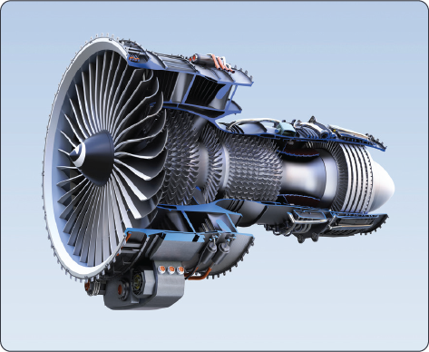 Figure 4. Engine cross section depicting rotors, disks, and casings.