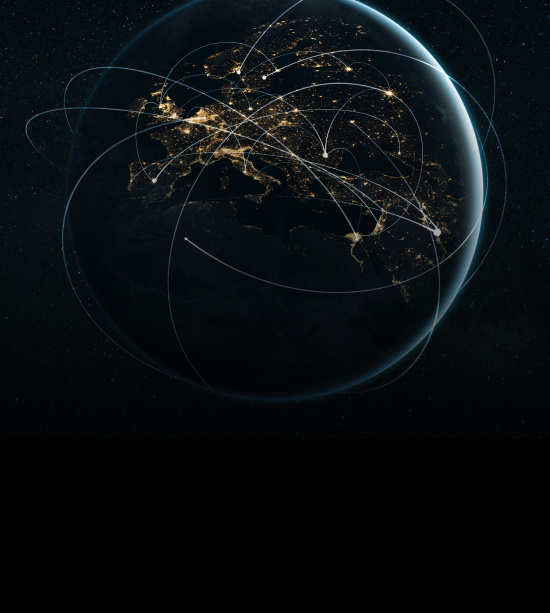 Abstract picture of connected global centers
