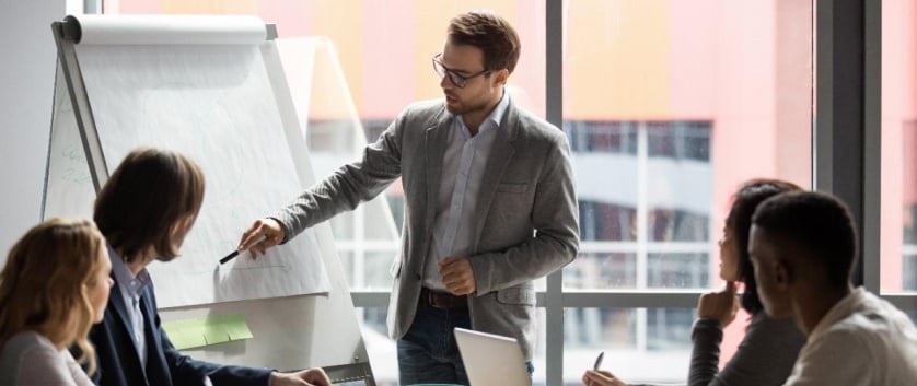 Employees in a meeting 