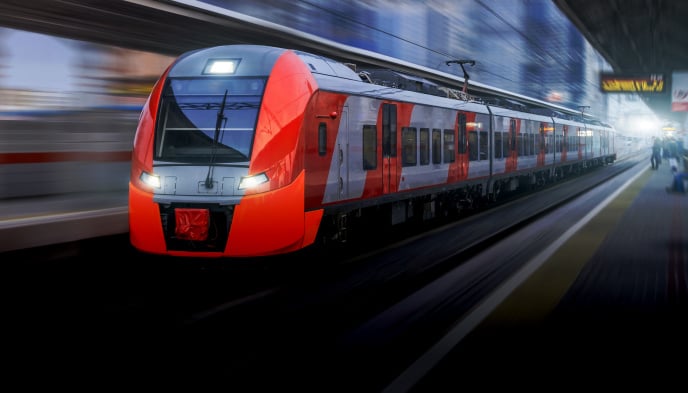 High speed train in motion