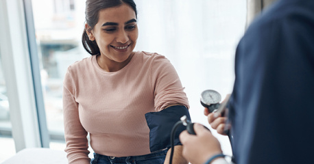 Woman getting a health checkup