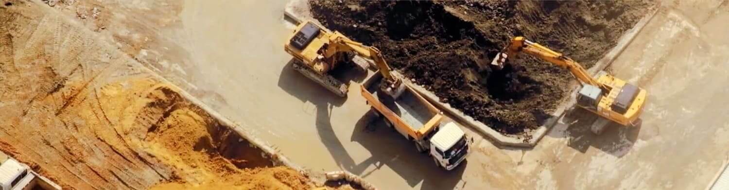 Industrial Heavy Equipment Construction Top View