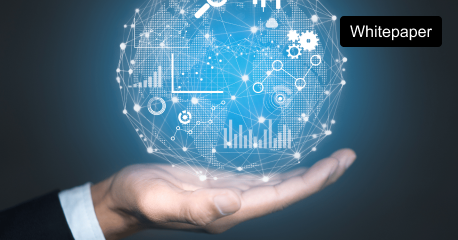 Hand presenting digital cloud data visualization.