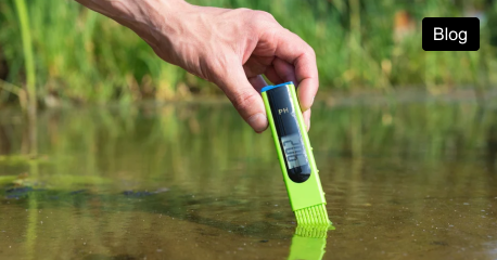Monitoring River Water Quality with a device in a river.