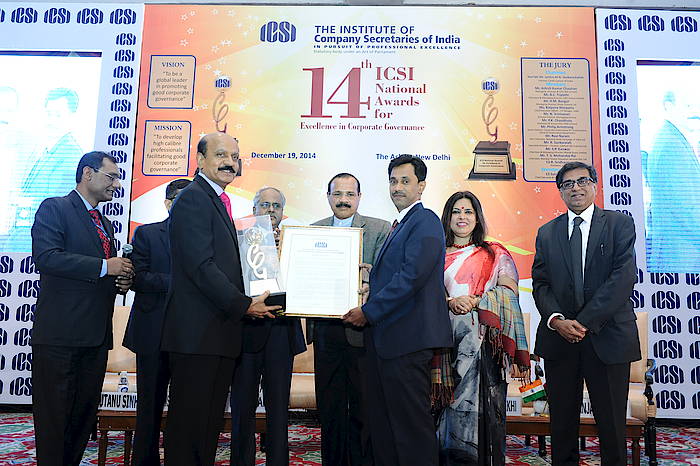 Cyient wins ICSI National Award for Excellence in Corporate Governance 2014