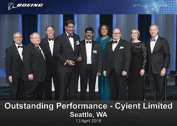 Cyient honored with the Boeing 2015 Supplier of the Year Award