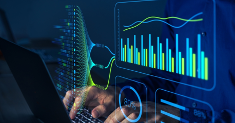 Data analytics visualisation with charts and graphs