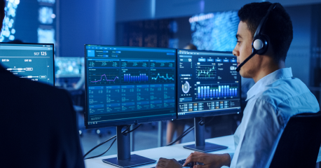 Employee working on analytics