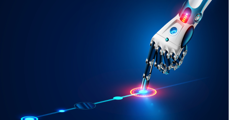 Robotic Arm assisting in network testing 
