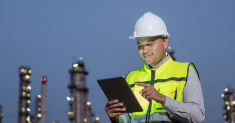 Employee working with a smile