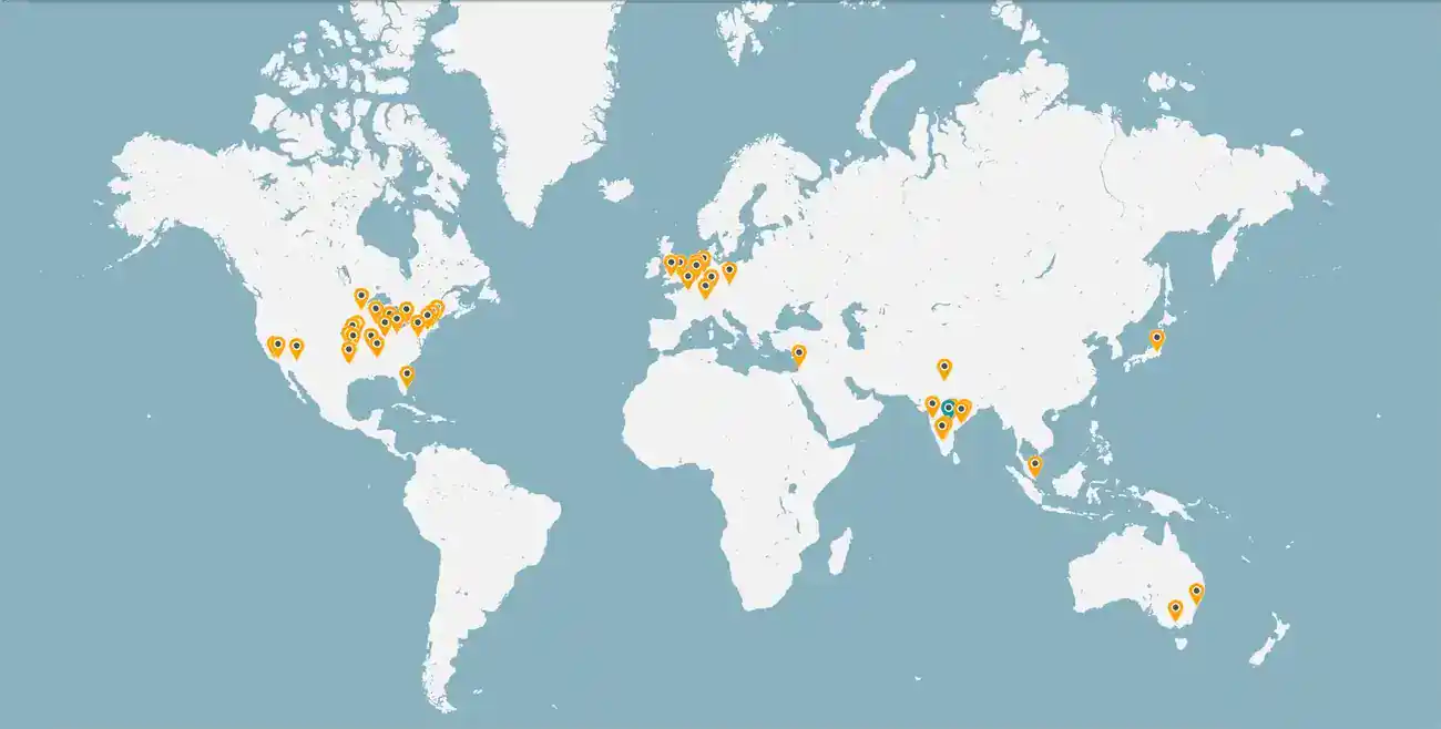 Google Maps - Footprints of Various Countries